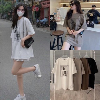 Áo phông nam/nữ oversize siêu rộng nhiều mẫu xinh, Áo phông dài tay lỡ - Xưởng May Hạnh Hồng