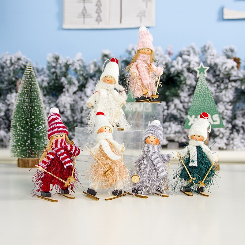 Bé Trượt Tuyết Váy Xù VB61 Treo Cây Thông Noel Trang Trí Giáng Sinh