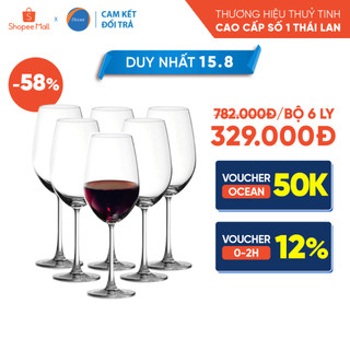 Bộ 6 ly rượu ocean madison red wine 425ml - chính hãng
