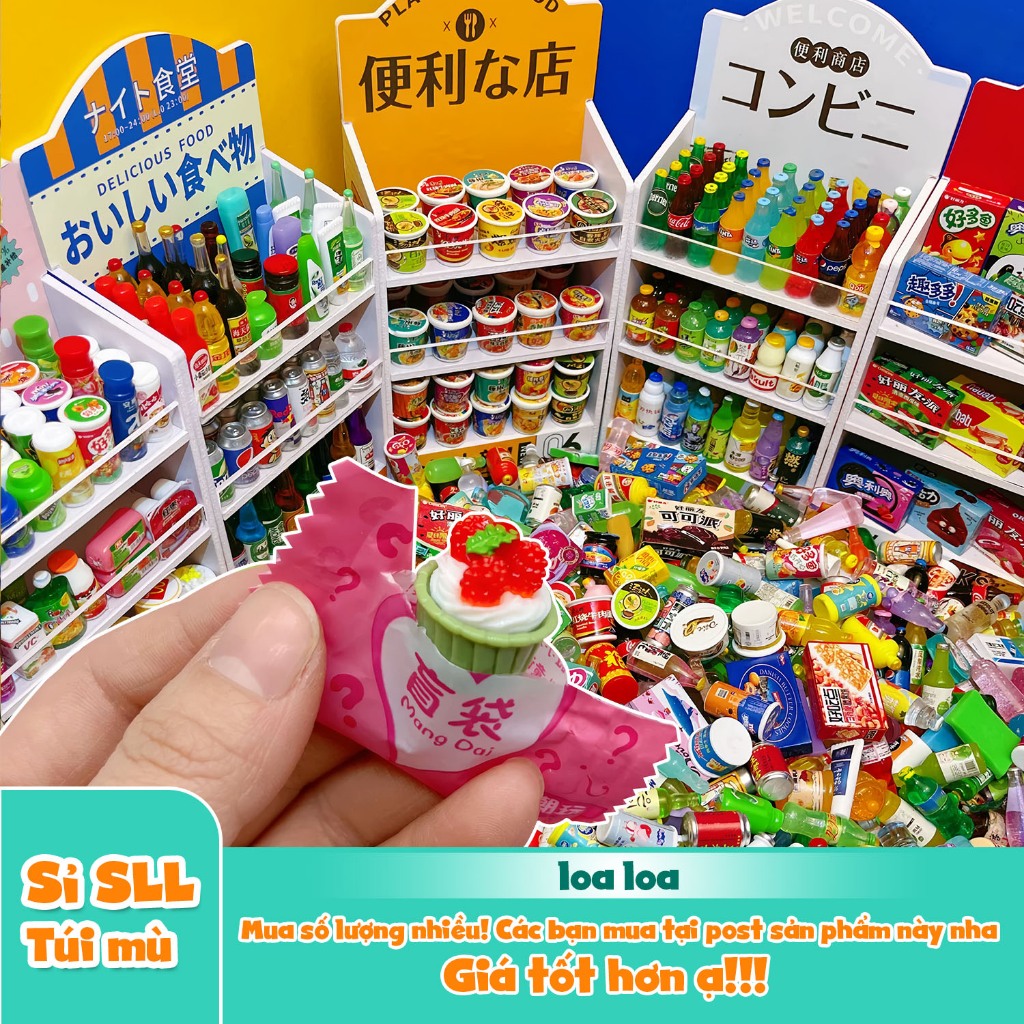 [Sỉ] 50 | 100 túi mù charm 3D - Túi kẹo charm Blindbag (mẫu mới mỗi tuần) trang trí nhà búp bê, DIY