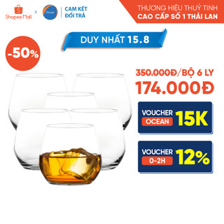 Bộ 6 ly rượu thủy tinh ocean lexington rock 345ml - chính hãng