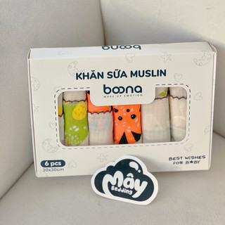 Hộp 6 khăn sữa Muslin Boona