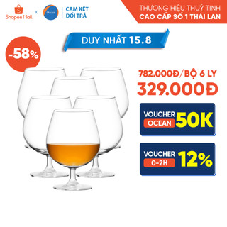 Bộ 6 ly rượu thủy tinh ocean madison cognac 650ml - chính hãng