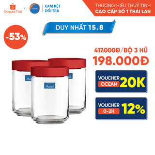 Bộ 3 hũ thủy tinh rego 650ml - chính hãng