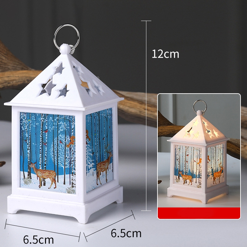 Mô Hình Đèn Mái Sao Khu Rừng Trắng Xài Pin DEN03 Trang Trí Noel Giáng Sinh