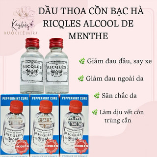 DẦU THOA CỒN BẠC HÀ RICQLES ALCOOL DE MENTHE - Phụ nữ sau sinh chai 50ml (có quét mã vạc