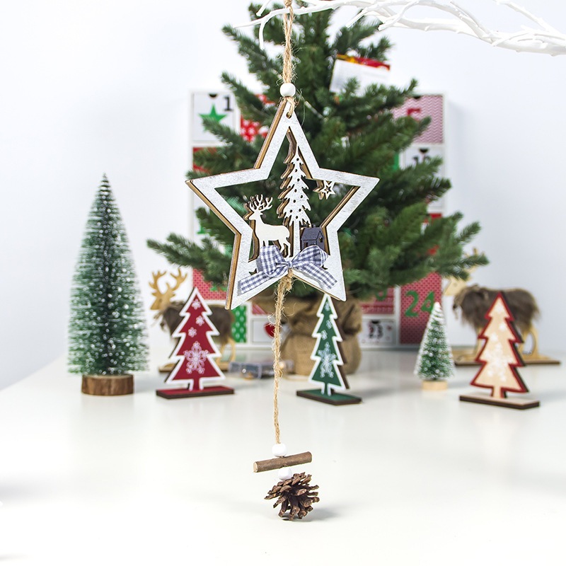 Hình Treo Gỗ Rỗng GT49 Treo Cây Thông Noel Trang Trí Giáng Sinh