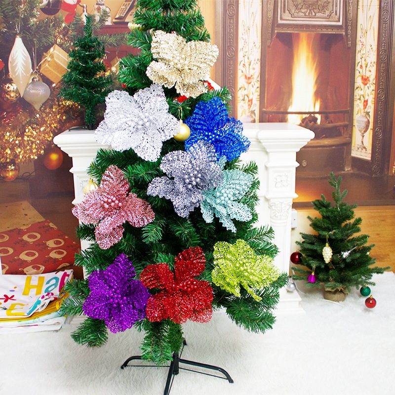 Hoa Kim Sa Cánh Gân KS13 Trang Trí Cây Thông Noel Phụ Kiện Giáng Sinh