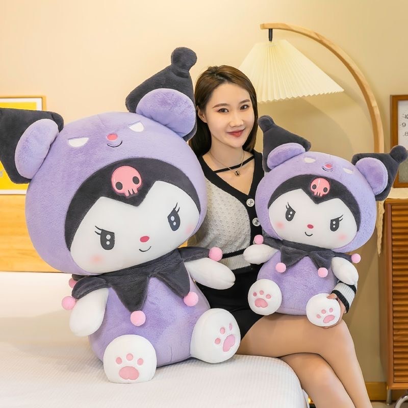 Gấu Bông Kuromi Sanrio Đáng Yêu 100% Bông Gòn Cao Cấp - Vải Nhung Co Dãn 4 Chiều 40cm 50cm 65cm 85cm
