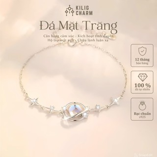 Lắc tay nữ mix đá mặt trăng Moonstone đính đá tinh tú, hỗ trợ giấc ngủ tình duyên KC43 - KILIG CHARM