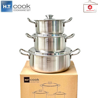 Bộ 3 Nồi Inox 1 Đáy HT Cook HT-06DN Sử Dụng Được Trên Mọi Loại Bếp