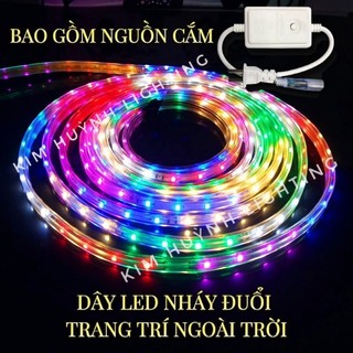 Dây led nháy đuổi đủ màu chống thấm ngoài trời trang trí giáng Sinh Lễ Tết (đã kèm nguồn)