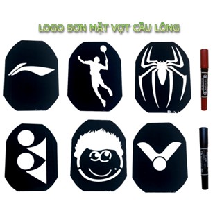 Logo sơn vợt cầu lông nhiều hình khác nhau tạo điểm nhấn riêng cho cây vợt tặng kèm bút