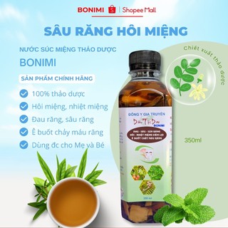 Nước Xúc Miệng Thảo Dược Nhiệt Miệng Bonimi 350ml. Đau Răng Sâu Răng Hôi Miệng Viêm Lợi.
