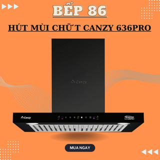 Hút mùi canzy 636pro | hút mùi cảm biến vẫy tay | công suất hút 1400m3/h | bảo hành 2 năm
