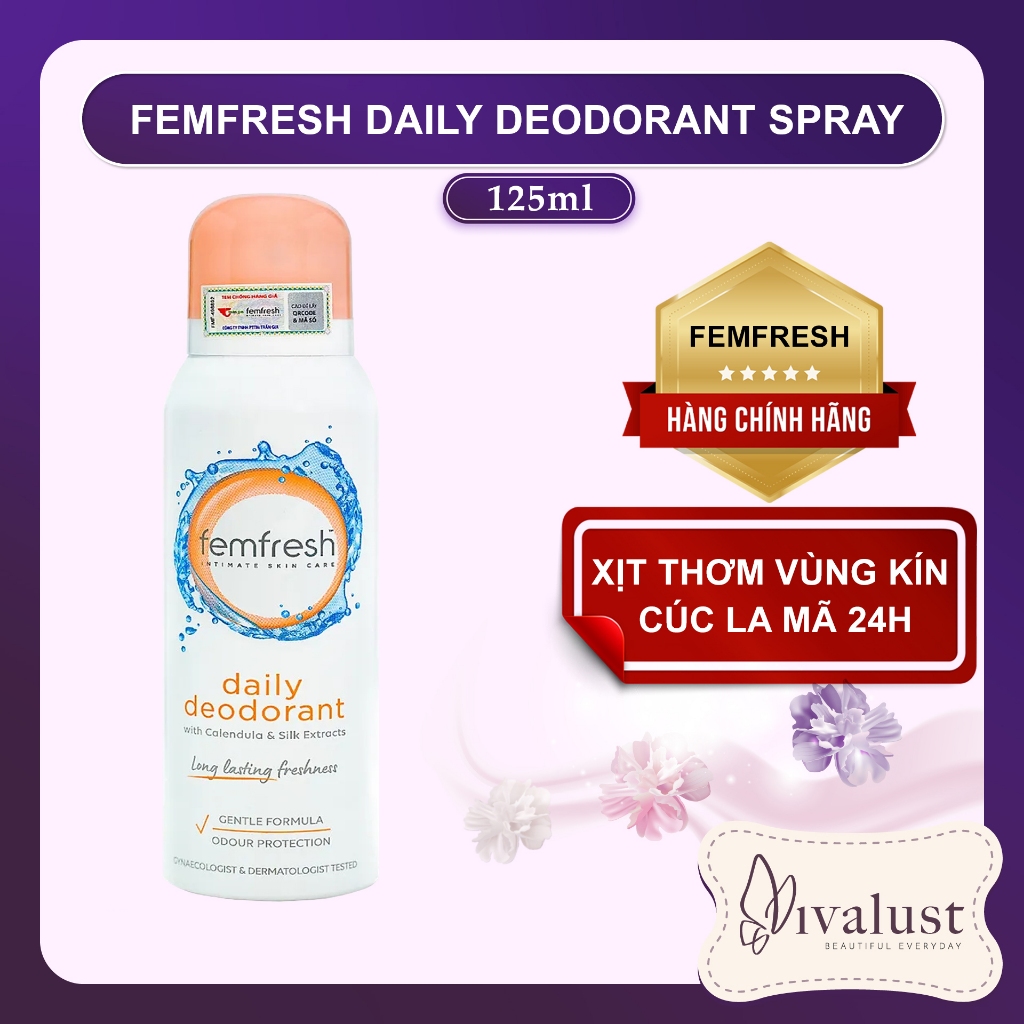 Xịt thơm mát vùng kín cao cấp Femfresh Daily Deodorant Spray 125ml