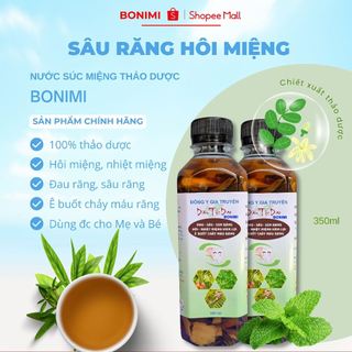 2 Chai Nước Súc Miệng Thảo Dược Bonimi 350ml. Sâu Răng Hôi Miệng, Đau Răng, Chảy Máu Chân Răng.