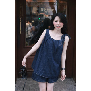  Set bò nơ quần chun cao cấp, bộ jean bigsize form rộng