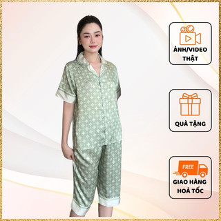 Đồ bộ nữ 2024 💖 𝑭𝑹𝑬𝑬𝑺𝑯𝑰𝑷 💖 Đồ bộ pijama Bộ lụa quần lở đủ size từ 40kg- 75kg,Đồ bộ phối thiết kế mặc nhà trẻ trung