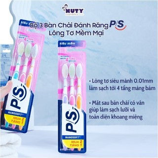 Bộ 3 cây bàn chải đánh răng P/S lông tơ mềm mại