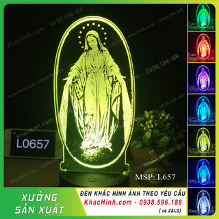 Đèn thờ Đức Mẹ Maria, Đèn thờ Đức Bà Mary, Đèn thờ công giáo, Đèn led 16 màu kèm remote đổi màu
