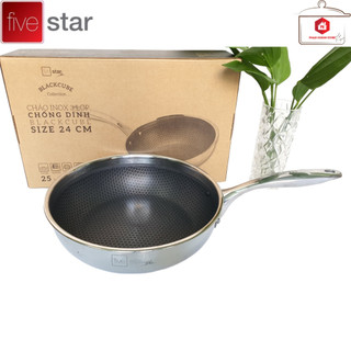 Chảo Sâu Lòng Blackcube Inox 3 Lớp Đúc Liền Chống Dính Fivestar Sử Dụng Được Trên Mọi Loại Bếp