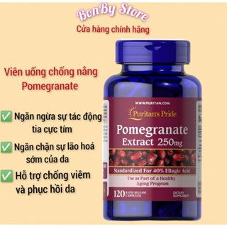 (Bill hãng) Viên uống chống nắng lựu 250mg Puritan Pride- 120 viên