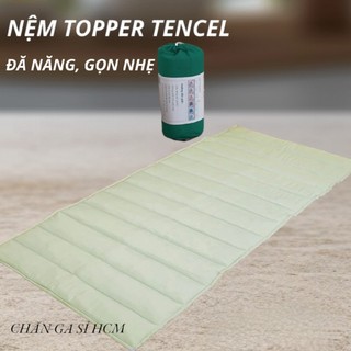 🌍SIÊU ĐẸP🌍 Nệm Topper Lyocell Đa Năng Êm Ái, Thoáng Mát, Xếp Gọn Du Lịch, Camping, Ngủ Văn Phòng_HCM