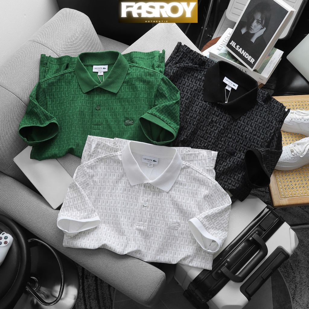Áo polo L.A.C.O.S.T.E vải chính hãng xịn đẹp, polo Cá Sấu nam chất vải cotton Gai Pique cao cấp Logo thêu 02