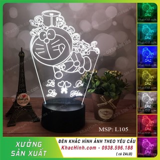 Đèn led Doremon khắc tên theo yêu cầu - Đèn ngủ Doremon, Qùa tặng độc đáo dành cho bé