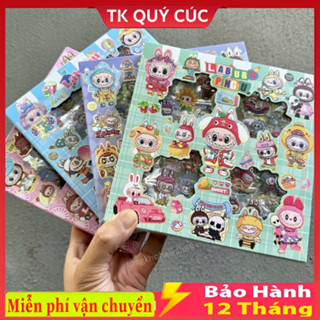 Hộp 100 tấm sticker Labubu cute dễ thương,set sticker trang trí dán tập vở, bình nước, bút nước thiết kế đẹp