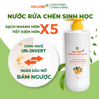 Nước rửa chén sinh học holame clean 800ml thành phần enzyme sinh học an toàn, diệt khuẩn, khử mùi