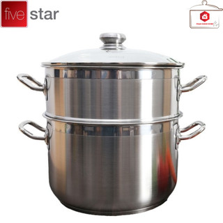 Bộ Nồi Xửng Hấp 3 Đáy Fivestar Inox 430 Sử Dụng Được Trên Mọi Loại Bếp