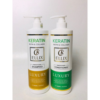 [HÀNG CHÍNH HÃNG] DẦU GỘI XẢ Keratin Ellix tạo phồng phục hồi tóc mềm mượt chống rụng tóc 1000ml