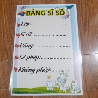 Bảng phân công trực nhật kích thước a3 (chất liệu ép plastic, sẵn băng keo dán tường)