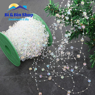 Cuộn 10m Dây Chuỗi Ngọc Hạt Trai Trang Trí Bó Hoa Cô Dâu, Hoa Cưới Handmade
