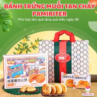 Bánh trứng muối yolk cake đài loan - bánh trứng muối tan chảy kim sa pamiriter hộp 6 cái - 320gram