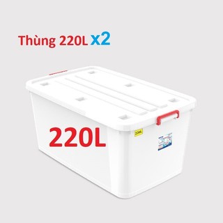 (Hà Nội) Combo 2 thùng nhựa đa năng 220L Duy Tân (Hàng Chính Hãng)