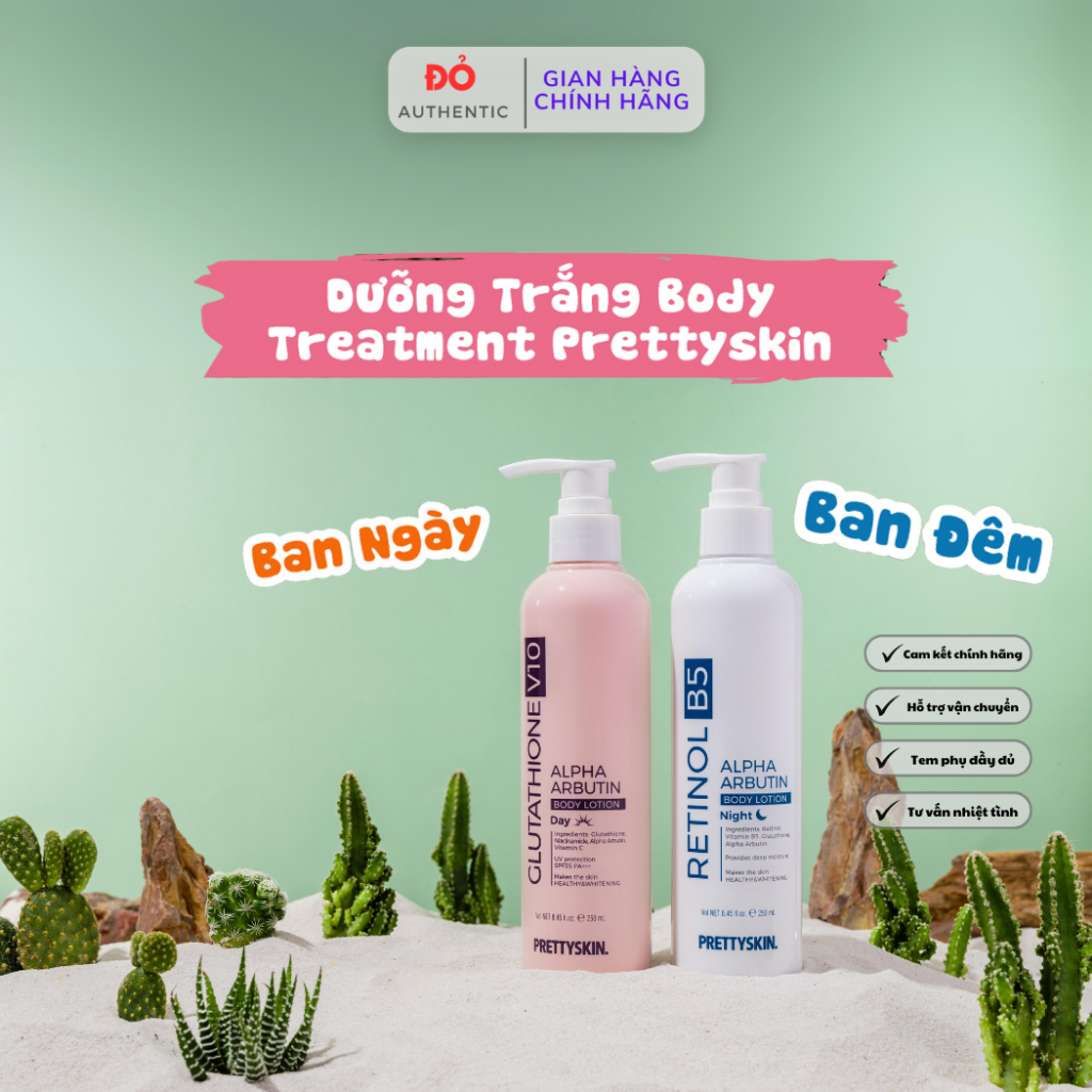 Kem Dưỡng Thể Trắng Da Pretty Skin Retinol B5 Alpha Arbutin Body Lotion 250ml