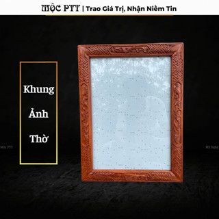  Khung ảnh thờ Treo gỗ Hương mẫu hoa lá tây kích thước ảnh 20 x 30 và 25 x 35 Cm 