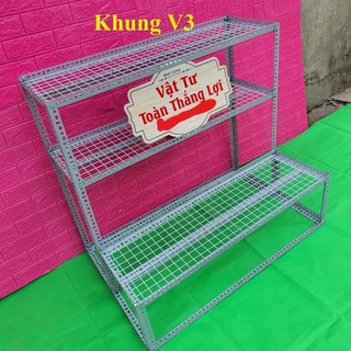 Kệ sắt V lỗ bậc thang khung V3x3cm