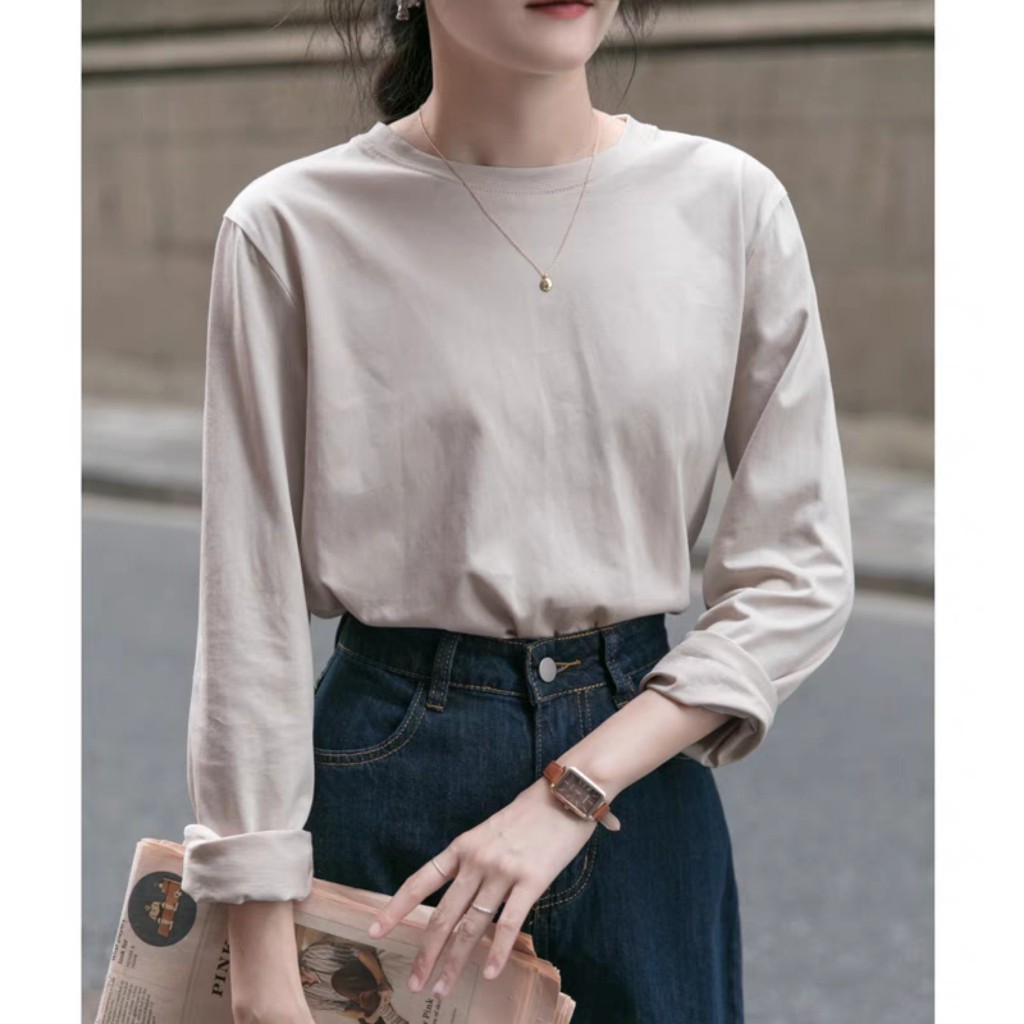ÁO THUN BABYTEE  TAY DÀI TRƠN ĐỦ MÀU VẢI COTTON MỀM MỊN THOÁNG MÁT DỄ PHỐI ĐỒ BST26 Cổ Tròn | BigBuy360 - bigbuy360.vn