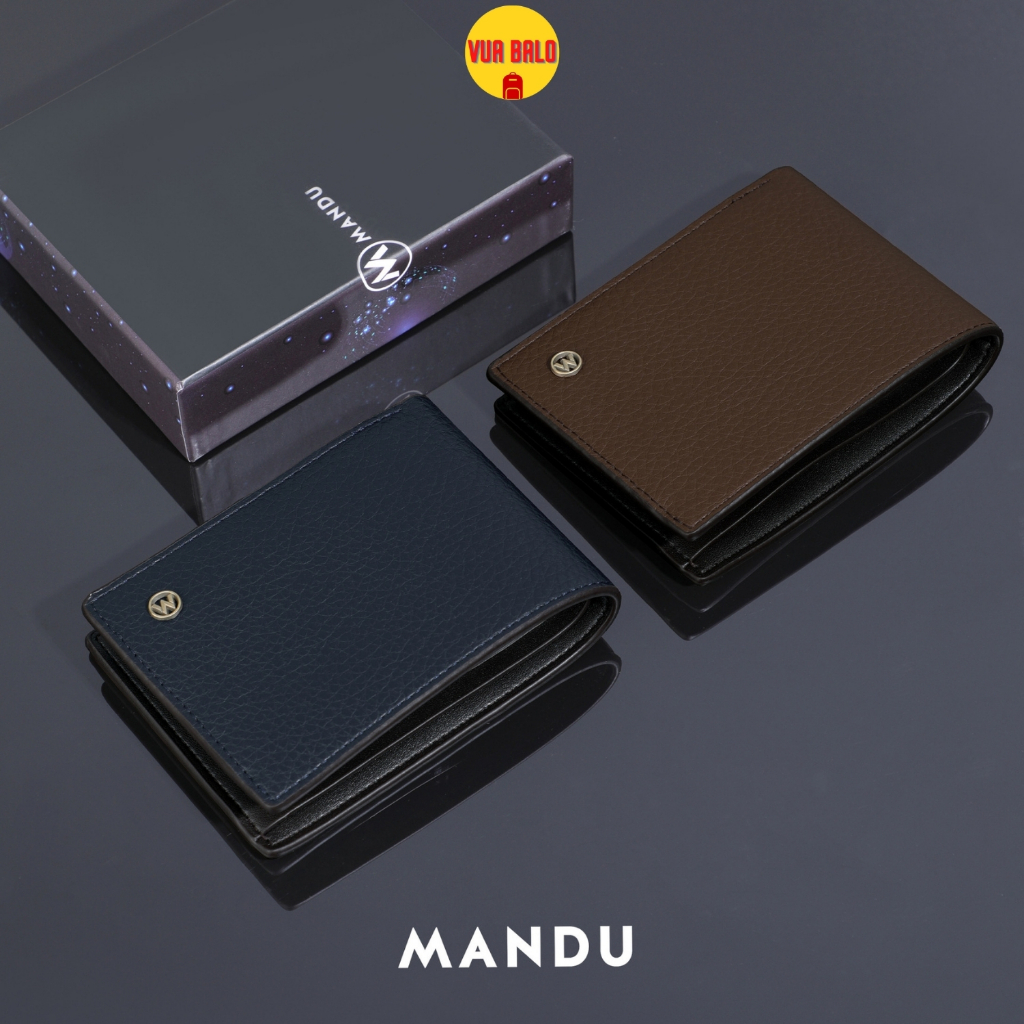 Ví Nam da cao cấp đựng tiền thẻ ngân hàng chống quét mã ví bóp gập 2 để túi quần đựng thẻ