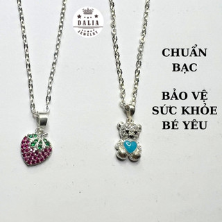 Dây chuyền bạc dâu tây cho bé gái chuẩn bạc M11 DaLiA Jewelry vòng cổ bảo vệ sức khỏe tránh gió