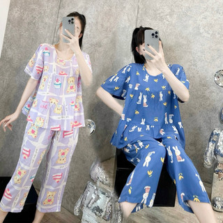 Bộ lanh Pijama,đồ bộ tole nữ quần 8 tấc áo babydoll F21 VNXK