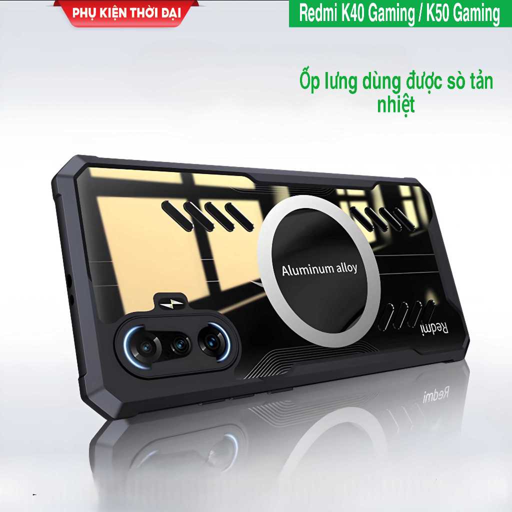 Ốp lưng Red K40 Gaming / K40 / K50 Gaming / K50 Ultra dùng sò tản nhiệt lưng trong viền màu thoát khí