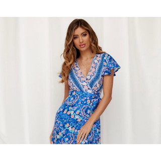 Pass đầm hoạ tiết boho