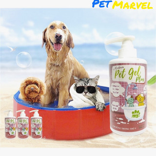 Sữa Tắm Nước Hoa Pet gel plus 500ml, Thơm, Mượt Lông, kháng Khuẩn, loại bỏ Ve Rận Cho Chó Mèo