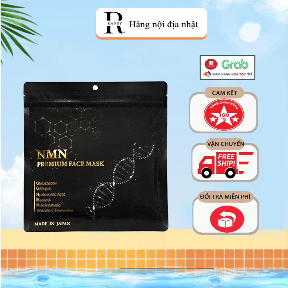 Mặt nạ NMN Premium Face Mask Nhật Bản, mặt nạ NMN túi 30 miếng