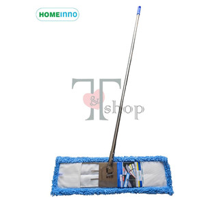 Cây Lau Nhà Công Nghiệp Bảng Lau San Hô 60cm Homeinno CÁN THẲNG Dài 150cm (Có Sẵn Tấm Lau)